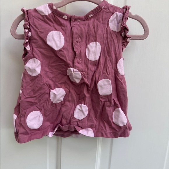Carter's 18M Girls Mauve and Pink Polka Dot Short Sleeve Blouse Top - Picture 3 of 5